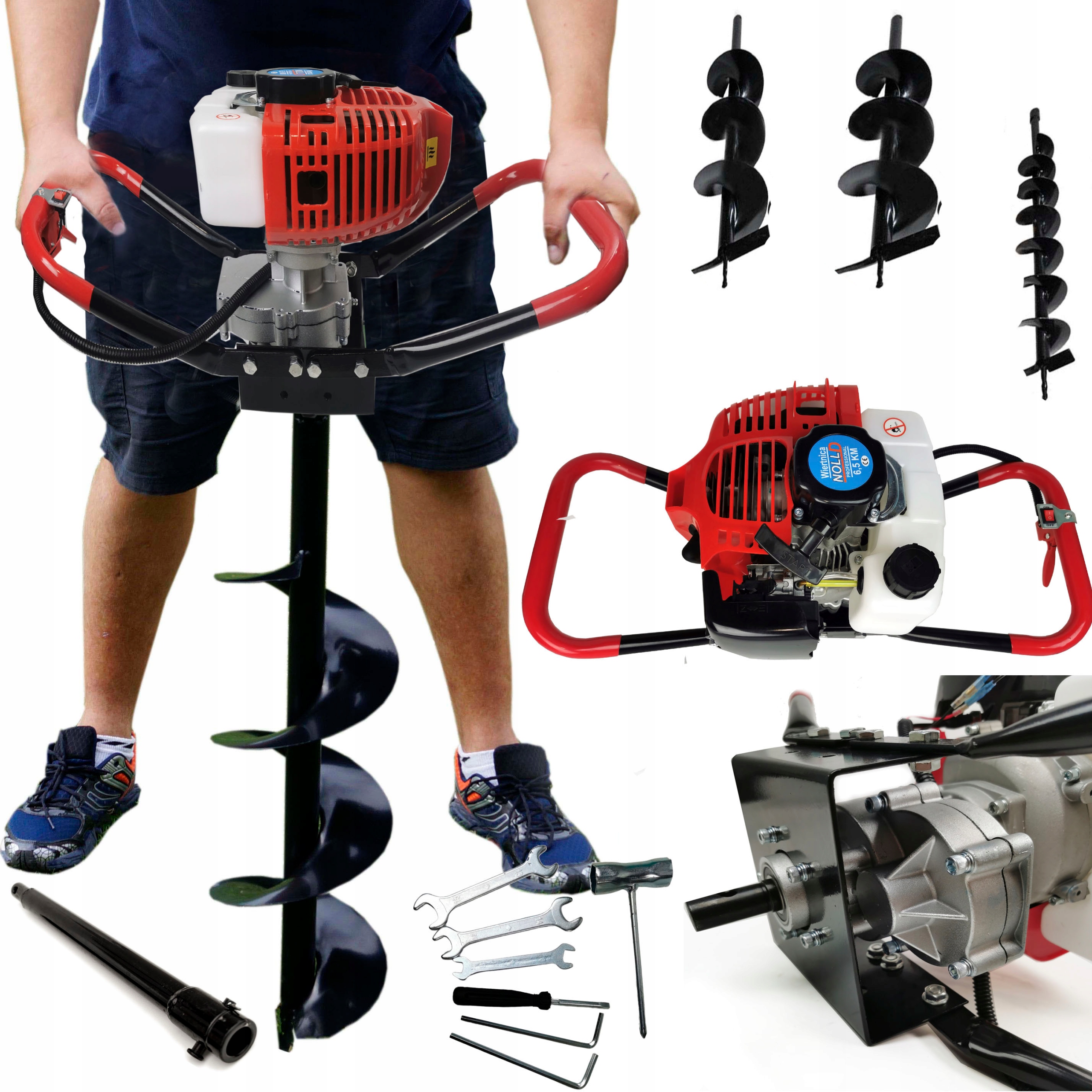 ŚŠIRŠIA BENZÍNOVÁ VŔTAČKA RITCH 6,5 HP 10, 15, 25 NOLD